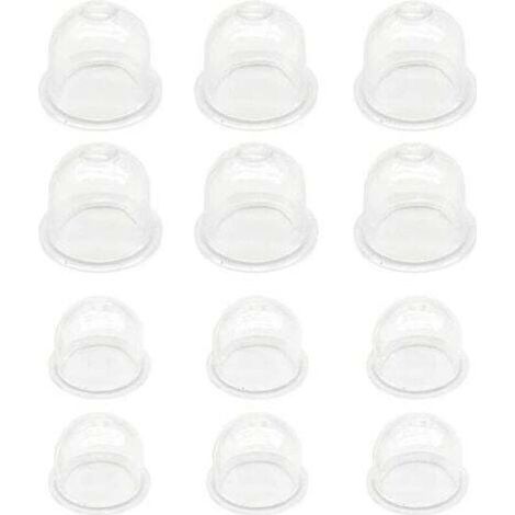 12 Stück weiße Primerpumpen (19 mm und 22 mm) mit transparentem Vergaserölbecher für Rasenmäher, Heckenschere, Benzinsäge und Ventilator. (1/4)