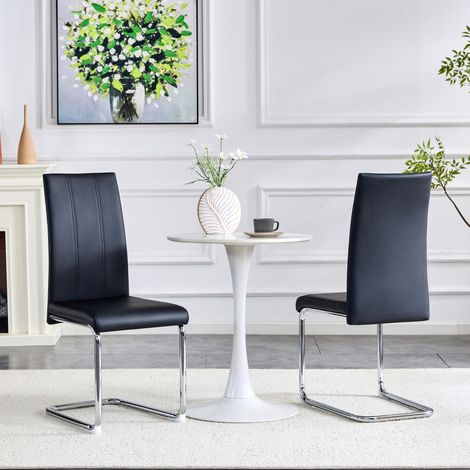 Silla comedor ergonómica de PU y metal negra OKMYHOME (1/5)