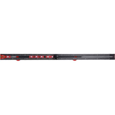 Ortviai Règle de perçage réglable 90 cm en aluminium avec 2 niveaux à bulle et 6 curseurs pour meubles