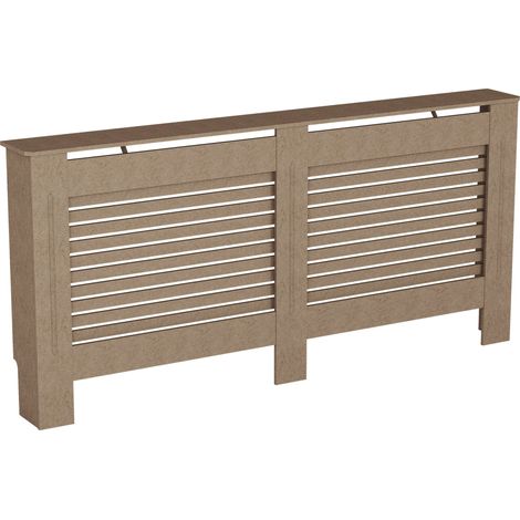 Milton Radiator Cover MDF Modern Cabinet Slatted Grill, Unfinished, Extra-Large