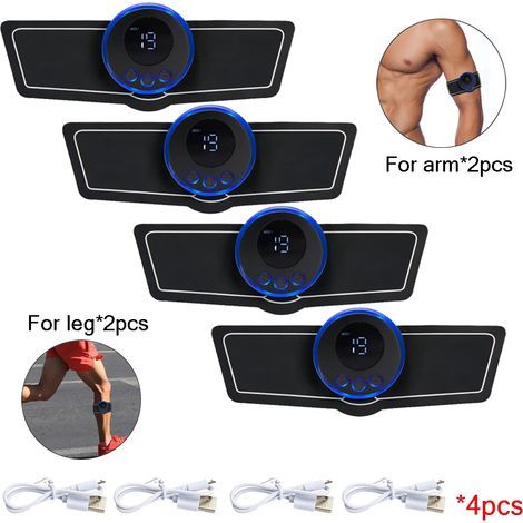 Abdominal electrical muscle stimulation (EMS) device, muscle toner, USB massage and fitness device for abs and hips, for weight loss and home fitness