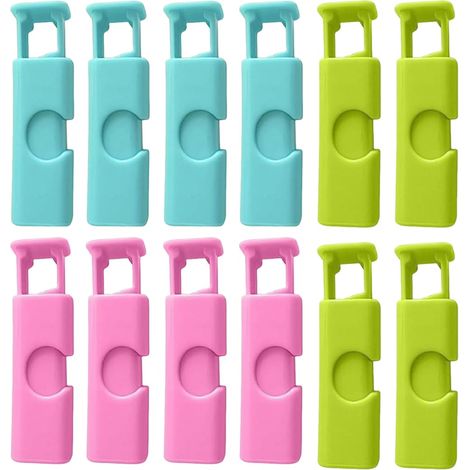 12 Pièces Pince Sachet Alimentaire Attaches pour Sacs, Pince Alimentaire Sachet en Plastique Réutilisables, pour sachets, sacs et sacs de congélation, pour emballer Les friandises et Les Snacks (1/5)