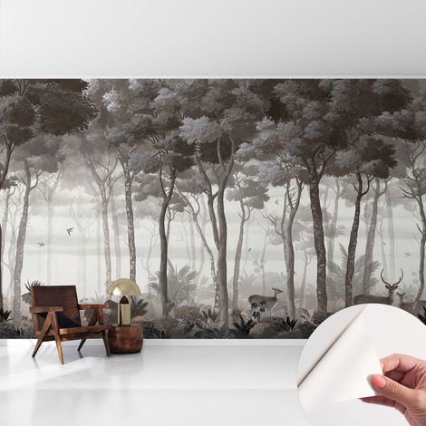 Selbstklebend Tapete - abwaschbar - Raumgestaltung Schlafzimmer Wohnzimmer Tapete Waldmagie 416x254 cm (1/5)