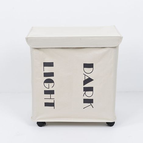 Boîte de rangement pliable sur roulettes en tissu Oxford avec cadre métallique, panier à linge sale et sac de rangement pour la maison (1/5)