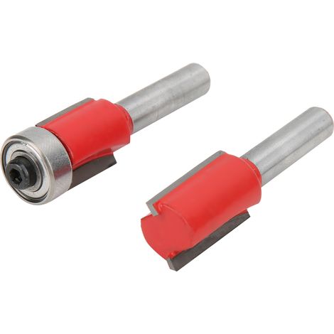 Lot de 6 fraises à bois pour machine à fraiser et graver le bois électrique, queue de 6,35 mm (1/4 pouce), emballage en boîte en bois, rouge. (1/5)
