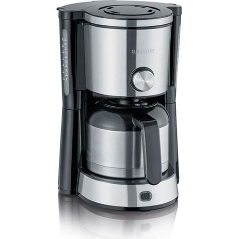Machine a Cafe - Cafetiere Electrique  filtre isotherme SEVERIN KA4845 - 8 tasses - 1 L - 1 000 W - Sélecteur d'arôme - Inox/Noir