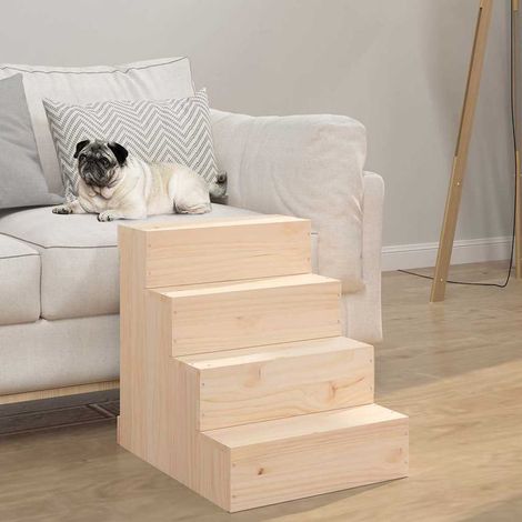 vidaXL Escalera para mascotas madera maciza de pino 40x49x47 cm (1/5)