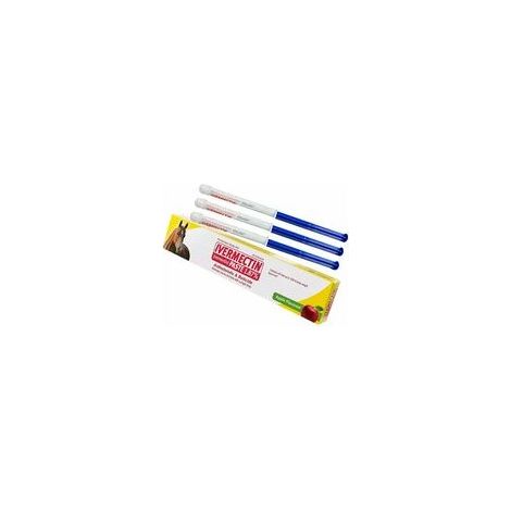 Lot de 3 Crème vermifuge pour chevaux au goût de pomme : ingrédients doux, extraits de plantes, non irritante. Format pratique pour chevaux.
