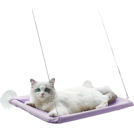 Katzenfenster Sitzstange Katze Hngematte für Fenster montiert Katzenstange Sicherheit Katze Ruheregal Sonniger Sitz Platzsparend Katzenbetten(Denim Blue) (1/5)