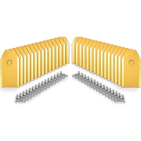 30 Pcs Replacement Robot Lawnmower Knives Titanium Blades with Screw Kit for Husqvarna Automower, Gardena, Yard Force Robots Ideal Accessories Robot Lawn Mower Replacement Blades