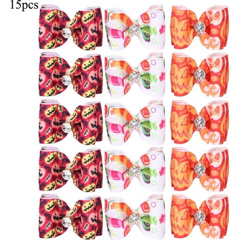 Rubans Élastiques Pour Chien Et Chat - Accessoires De Toilettage En Polyester - Nœuds Décoratifs Pour Animaux - Ensemble De 15 Pièces (1/5)