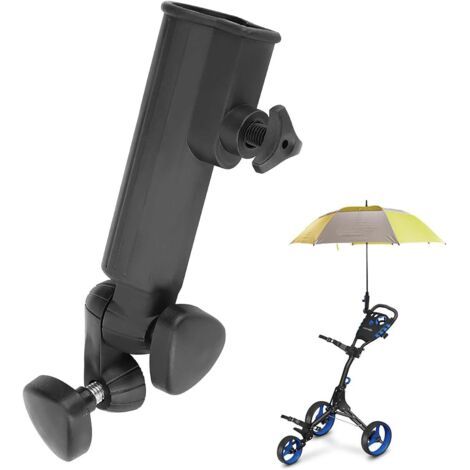 1 - Support Parapluie Golf - Porte Parapluie Réglable - Fixation Nylon Robuste Pour Chariot Et Poussette - Noir - 23x10cm