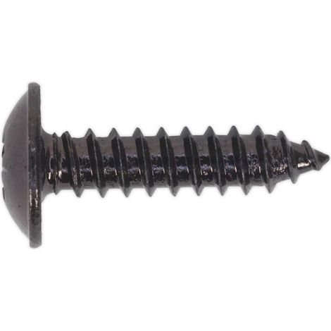 Sealey Self-Tapping Screw 4.8 x 19mm Flanged Head Black Pozi Pack of 100 BST4819