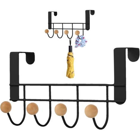 Patère De Porte À Suspendre 4 Crochets, Porte Manteau Pour Porte Sans Percage, Suspension Porte Manteau, Porte-serviettes Organisateur De Salle De Bain (1/5)