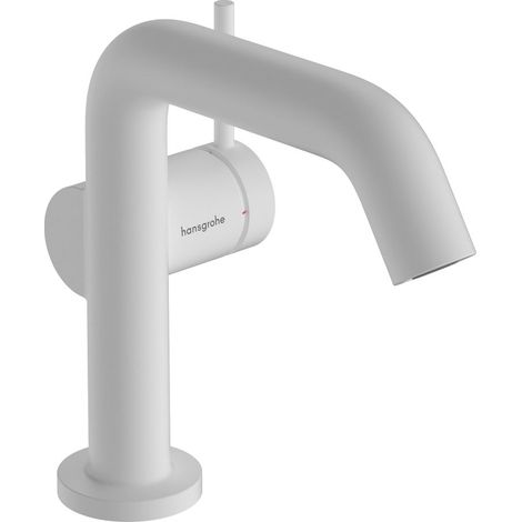Hansgrohe Tecturis S - Waschtischarmatur mit Push-Open-Ablaufgarnitur, CoolStart, EcoSmart, weiß matt 73322700 (1/3)