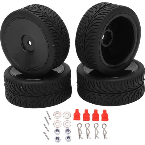 4Pneus caoutchouc RC fermés 65mm motif arqué pour WLToys 144001 véhicule tout-terrain 1/14 (1/5)