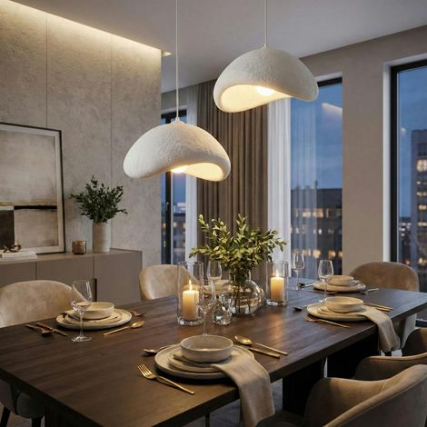 Suspension de table blanche 2 lampes 94 cm NOXIS (1/5)