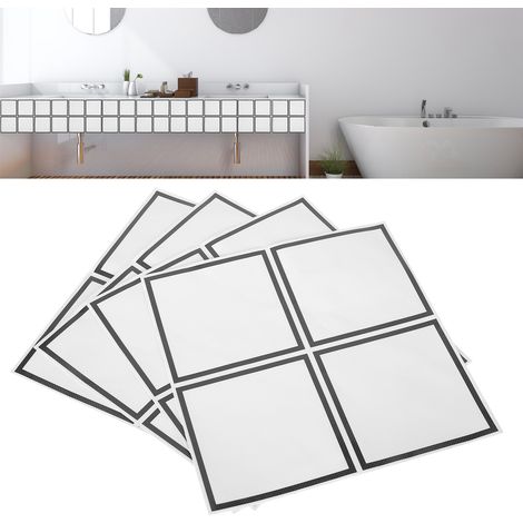 Lot de 4 pièces à vendre : stickers de sol autocollants imitation marbre pour couloirs, papier peint 3D sans résidus, décorations de salle de bain imperméables. (1/5)
