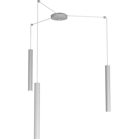 Sospensione Moderna Round Tube Metallo Grigio 3 Luci Gu10 (1/4)