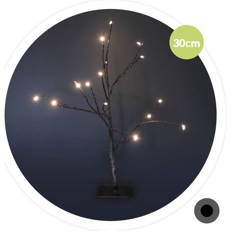 Árbol decorativo LED Cumia 30cm 2xAA Negro (1/2)