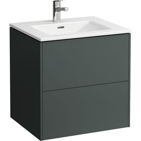 Laufen Base - Meuble avec lavabo, 59x60x49 cm, 2 tiroirs, gris H8649602661041 (1/5)