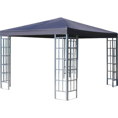 Rank Pavillon 3x3m Metall Garten Partyzelt Anthrazit RAL 7012