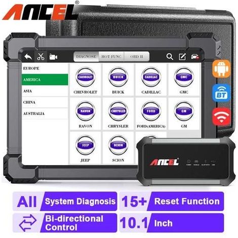 Scanner OBD2 - ANCEL - X7 - Bluetooth 5.0 - Réinitialisation IMMO - Compatible Camion