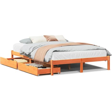 Maison Exclusive - Letto senza Materasso Marrone Cera 120x200 cm in Legno di Pino (1/5)