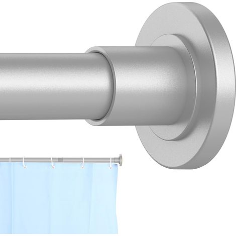 Tringle à rideau de douche, 2,5 cm de diamètre, réglable, tension à ressort, en acier inoxydable, facile à installer, ne rouille pas, argenté, 78 cm à 203 cm (1/5)