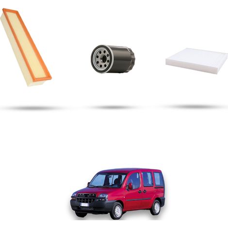 Kit tagliando 3 filtri compatibile con Fiat Doblo 1.4 8v 57kw dal 2005 (1/5)