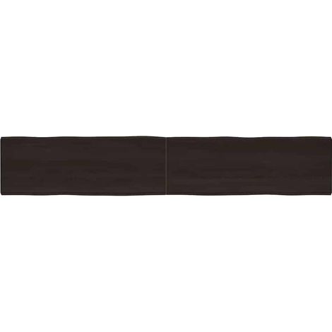 Tischplatte 220x40x(2-6) cm Massivholz Behandelt Baumkante