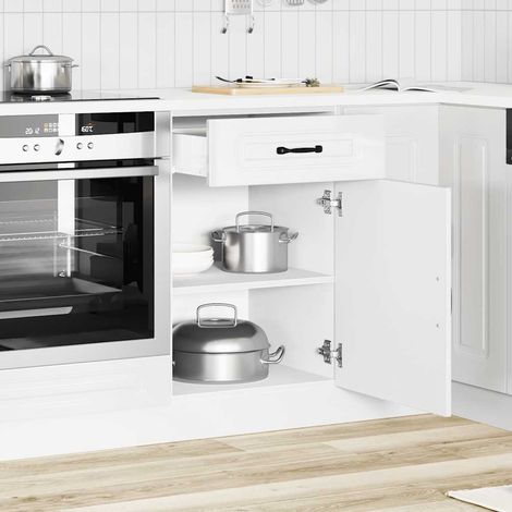 Küchenunterschrank Kalmar Hochglanz-Weiß Holzwerkstoff
