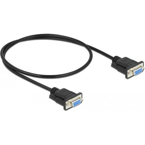 Delock seriell cable rs-232 sub-d9 hembra a hembra nullmodem 0,5 m (1/3)