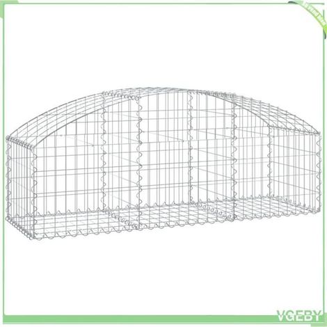 Panier de gabion arqué - FAFEICY - 153452 - 150x50x40/60 cm - Fer galvanisé - Diam. fil 3,5 mm (1/4)