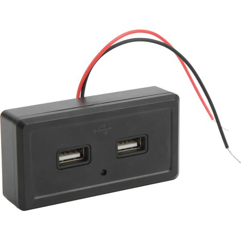 Porte-chargeur USB double pour camping-car, panneau noir 12-24V, étanche, universel, modification véhicule (1/5)