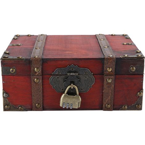 Coffret à Bijoux Vintage en Bois avec Serrure - Boîte de Rangement Décorative pour la Maison (1/5)