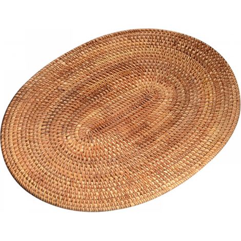 Set de table en rotin naturel fait main, résistant à la chaleur et isolant, 40 x 30 cm (1/5)