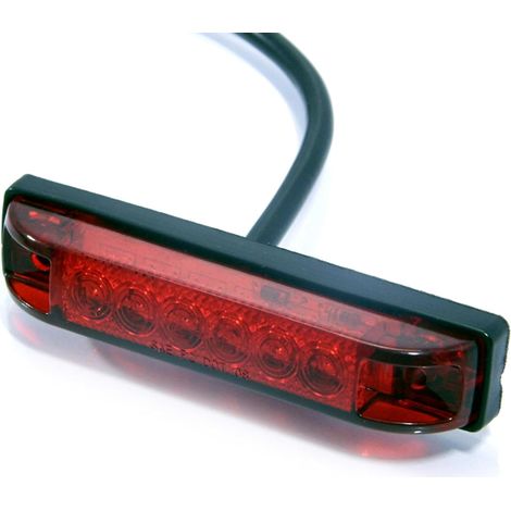 Motorcycle Rear Stop Tail Light LED Strip 12V Running Brake Light for Motorbike Quad Bike ATV Dirt Bike Custom Chopper Scrambler Café Racer Tail Tidy Flush Mount Red Lens (1/5)