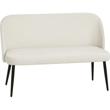 Canapé droit 2 places-modèle contemporain-cadre métal et bois-tissu velours-beige-127x63x84,5cm (1/5)