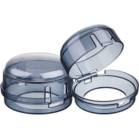 Cache-boutons de cuisinière à gaz – Protection enfant universelle en plastique rigide, lot de 4 pièces (1/4)
