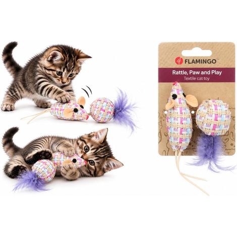 Jouet Chat - Balle + Souris Violet - Violet - 7,5 x 4 x 4 cm