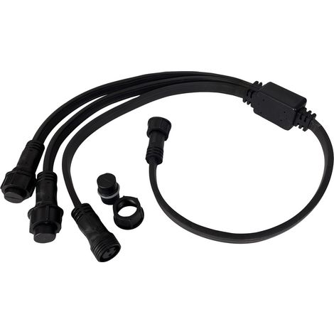 Tibelec – Connecteur multi guirlandes extérieures IP65 – Longueur 0.6 m – Raccordez jusqu'à 15 guirlandes – Installation rapide et sécurisée