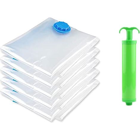 8er-Pack Vakuum-Aufbewahrungsbeutel, wiederverwendbare Vakuum-Aufbewahrungsbeutel für unterwegs – Kompressionsbeutel für Matratzen, Kleidung, Bettdecken, Bettzeug, Kissen – transparent – 60 x 40 cm