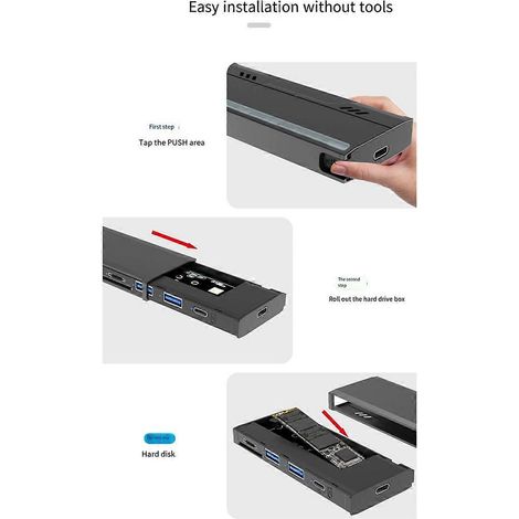 Boîtier pour disque dur M.2 compatible avec les cartes TF/SD et le protocole NVMe/NGFF-A-- (1/5)