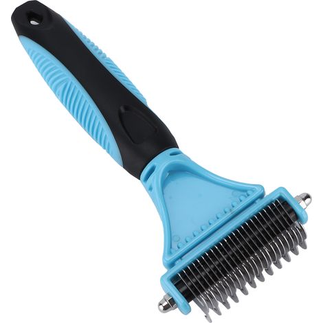 Brosse démêlante double face pour sous-poil d'animal de compagnie - Démêle facilement les nœuds - Brosse de démêlage sûre (1/5)