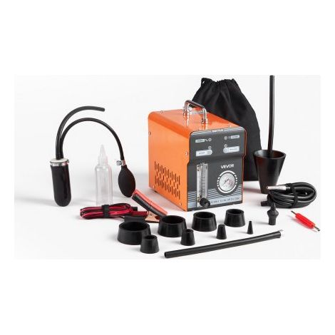 Máquina de Fugas de Humo 12 V CC, Detector de Fugas de Humo Automotriz Probador de Vacío EVAP, con Bomba de Aire, Manómetro y Caudalímetro Incorporados, Modo Dual para Coches, Motos, Barcos (1/5)