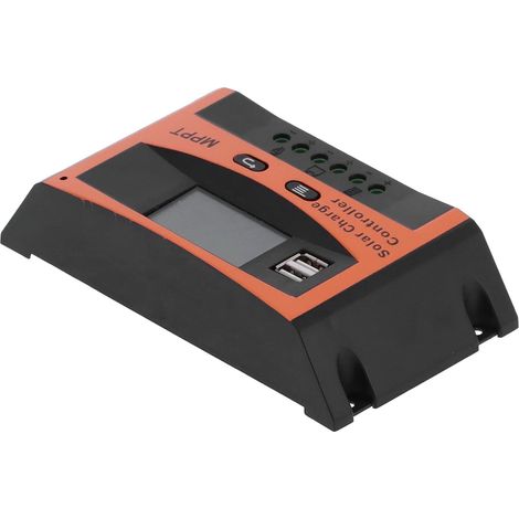 Contrôleur de Charge Solaire, Régulateur MPPT avec Double Régulateur de Panneau Solaire Port USB 12V / 24V pour la Gestion la Batterie Photovoltaïque (10A) (1/5)