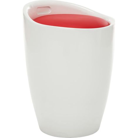 Hocker mit Stauraum Weiß und Rot Kunstleder vidaXL (1/5)