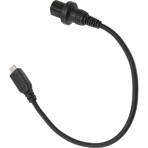Câble d'extension USB-C étanche de 0,3 m (0,98 pi) pour tableau de bord de moto, bateau ou moto (mâle/femelle).