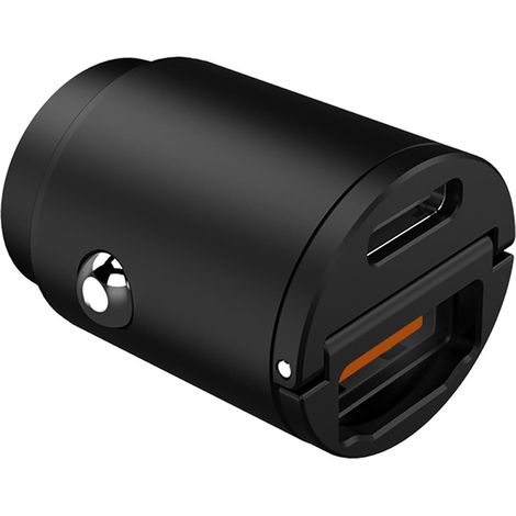 Caricatore per Auto Celly CCMINIUSBUSBCBK Nero con Porta USB-C PD e USB da 30W (1/4)